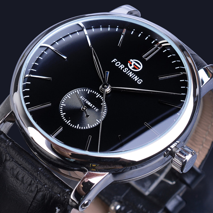 Чоловічий годинник механічний Forsining silver
