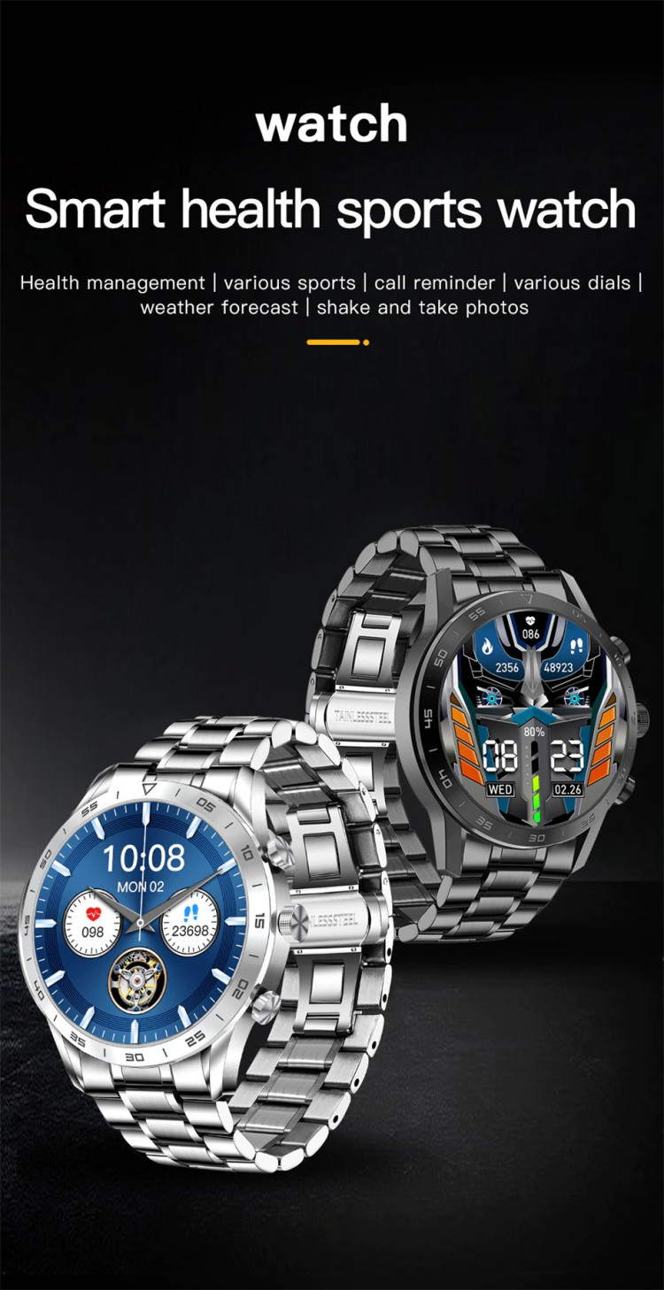 Смарт-годинник Smart Device 93 black steel, 3 ремінці - 