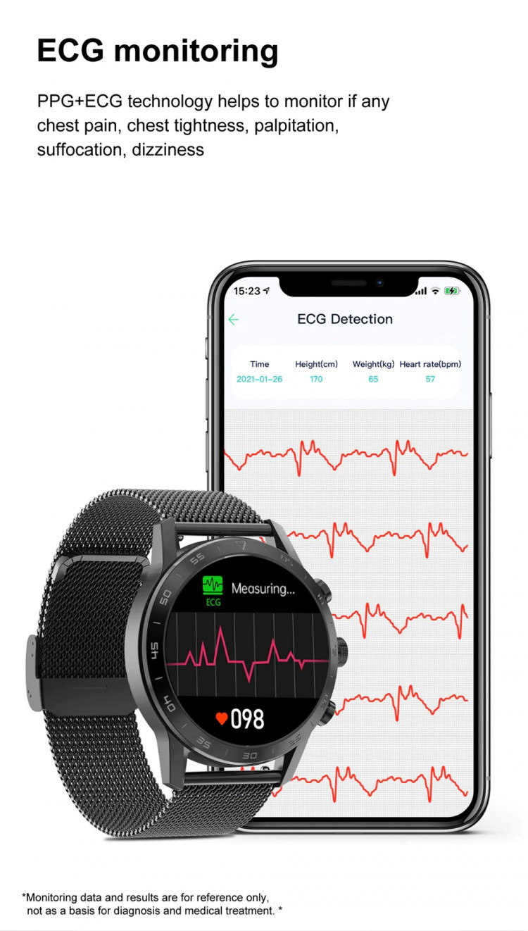 Смарт-годинник Smart Device 93 black steel, 3 ремінці - 