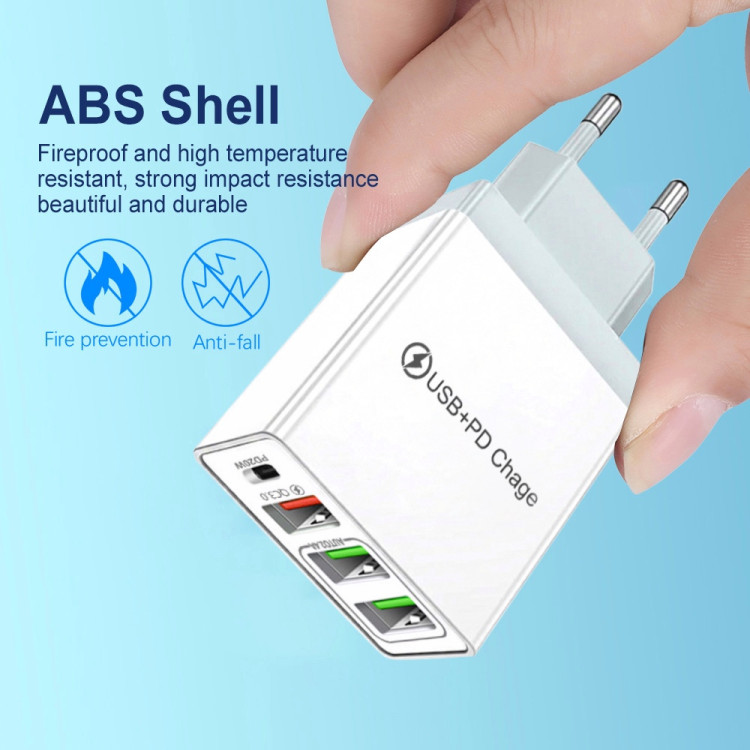 Зарядний пристрій 4×USB (1×USB-C + 3×USB-A) PD 48W Max - 