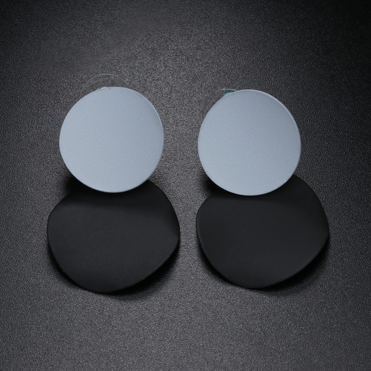 Сережки gray+black №9101  - 