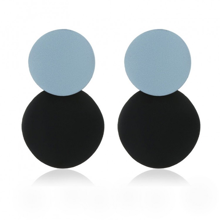 Сережки gray+black №9101  - 