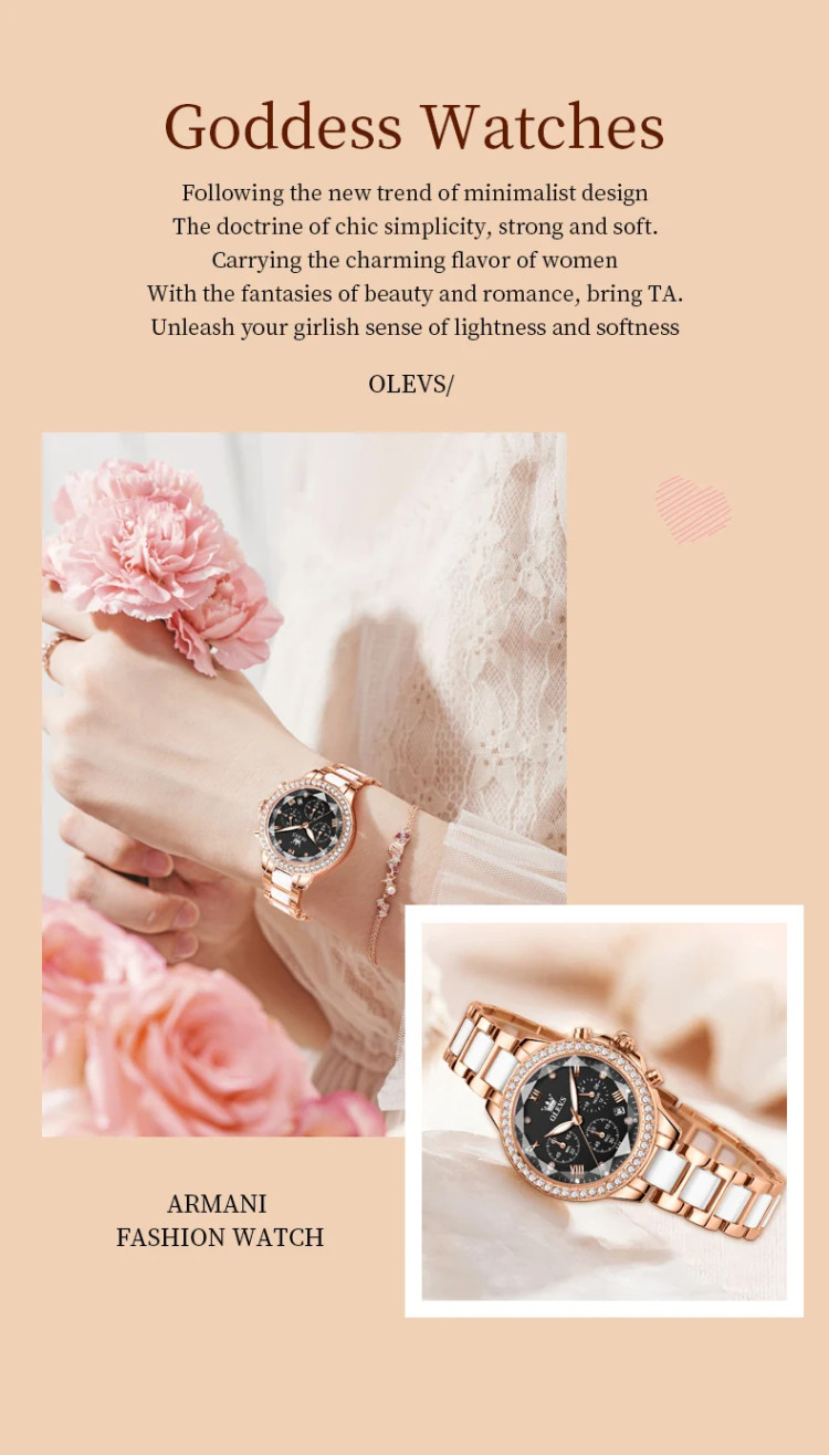 Жіночий годинник OLEVS gold+black - 
