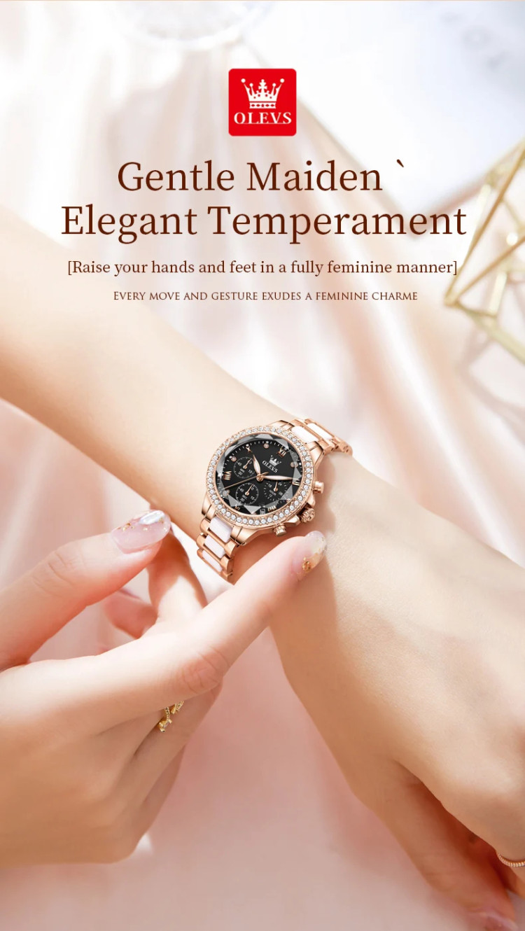 Жіночий годинник OLEVS gold+black - 
