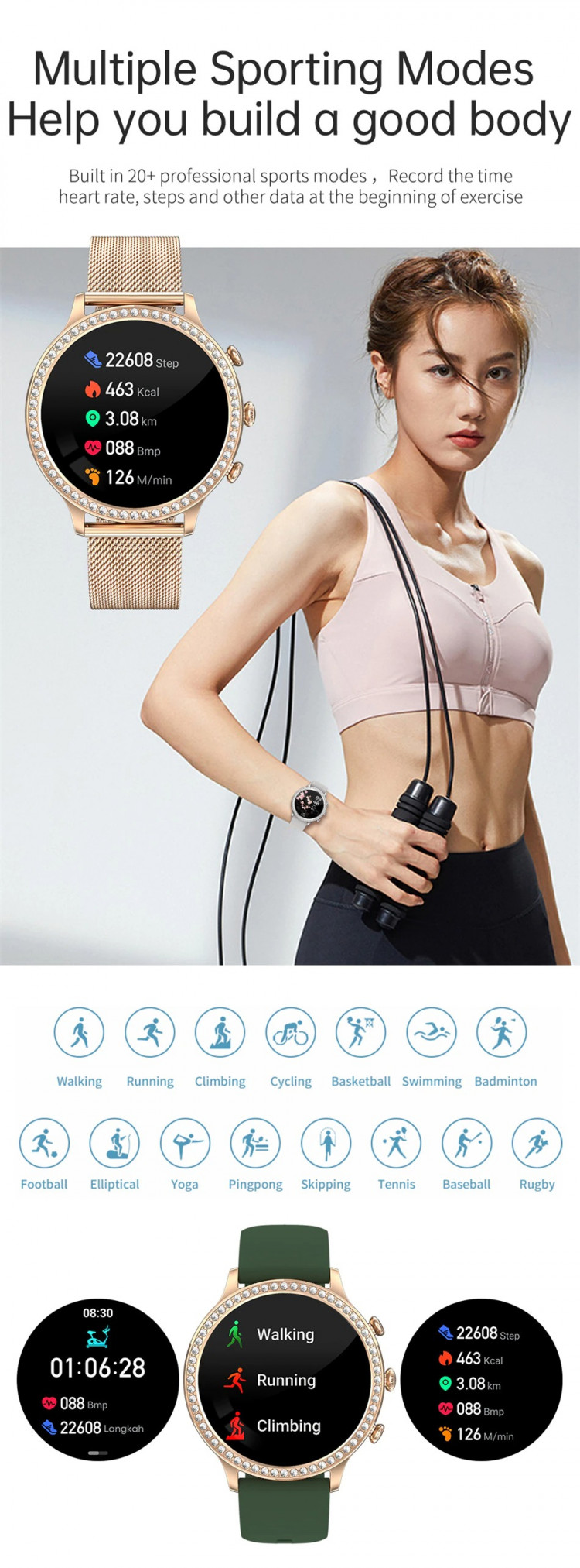 Смарт-годинник Women's Smart Device 3 gold steel    - 