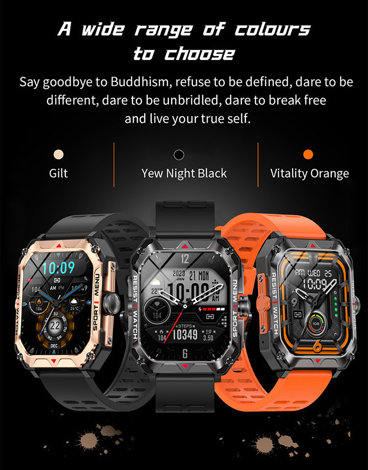 Смарт-годинник протиударний Smart Device 101 black+gold - 
