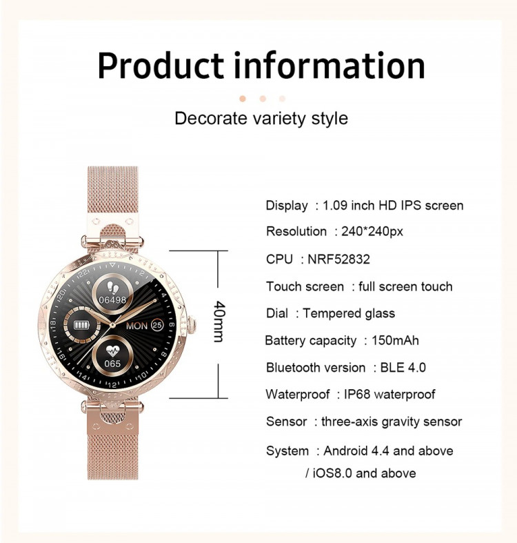 Смарт-годинник Women's Smart Device 9 silver milanese loop  - 