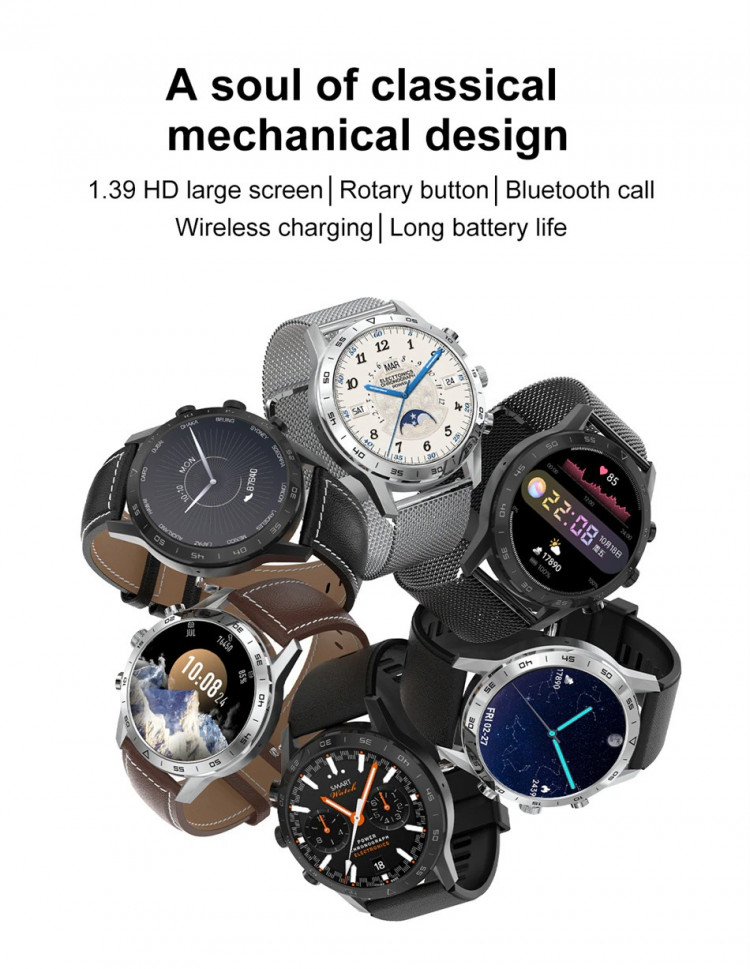 Смарт-годинник Smart Device 93 silver steel, 3 ремінці - 