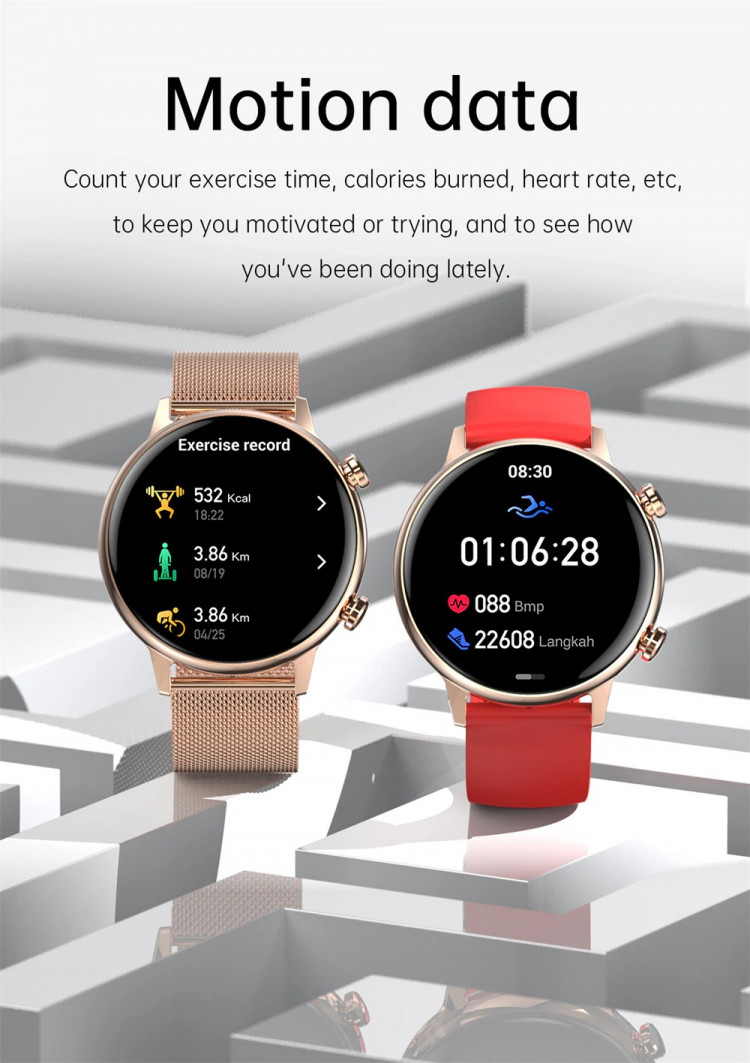 Смарт-годинник Women's Smart Device 8 gold steel - 