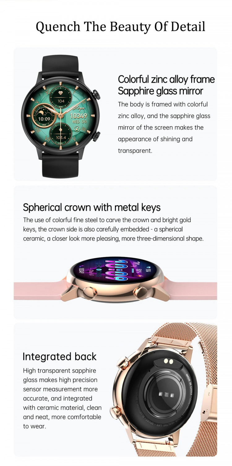 Смарт-годинник Women's Smart Device 8 gold steel - 