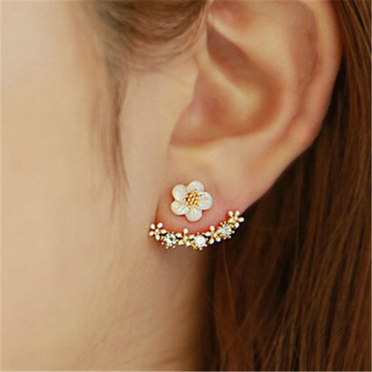 Сережки позолочені з кристалами №8792 