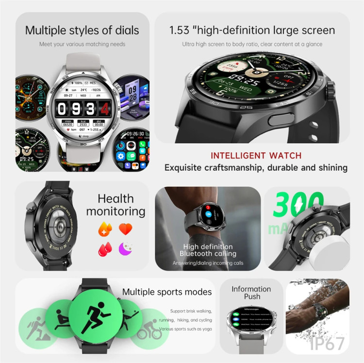 Смарт-годинник Smart Device 33 black steel, 2 ремінці - 