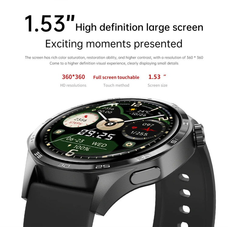 Смарт-годинник Smart Device 33 black steel, 2 ремінці - 