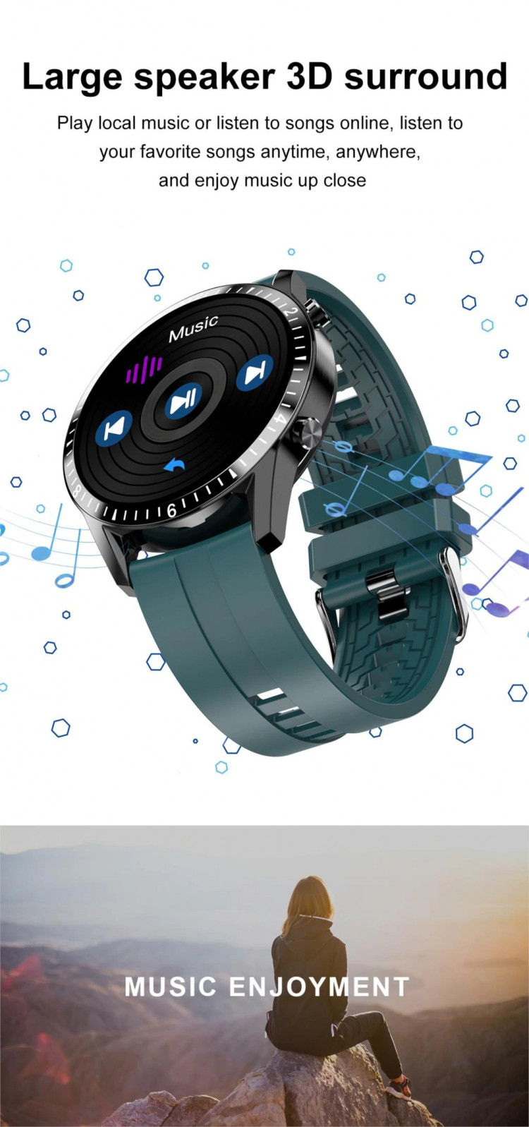 Смарт-годинник Smart Device 71 black silicon - 