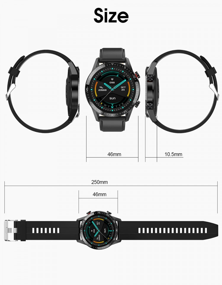 Смарт-годинник Smart Device 71 black silicon - 