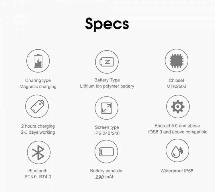 Смарт-годинник Smart Device 71 black silicon - 