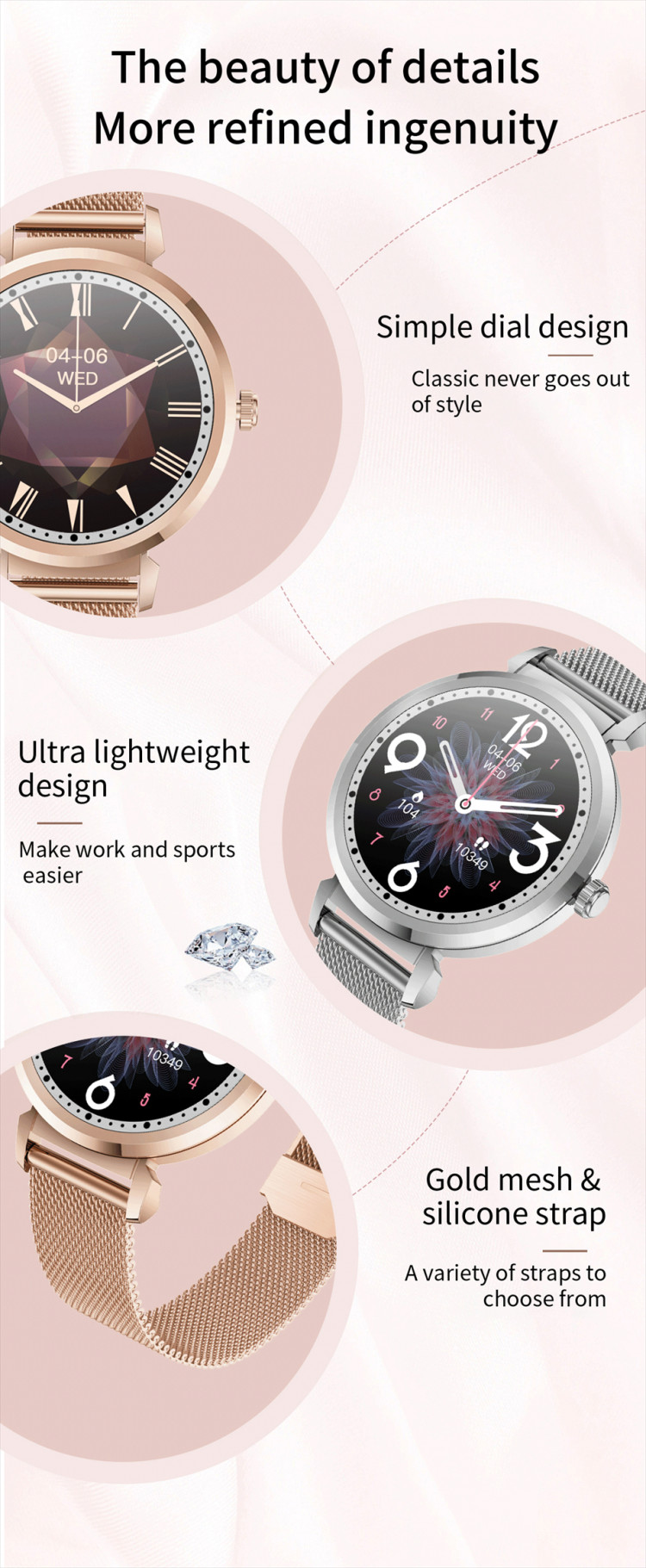 Смарт-годинник Women's Smart Device 4 silver steel  - 