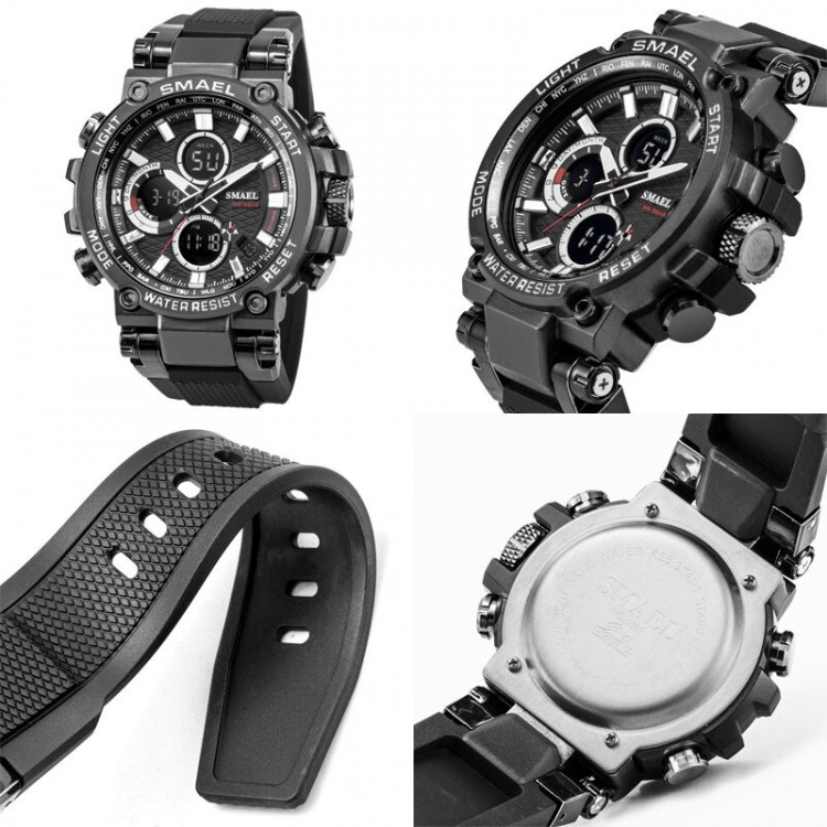 Чоловічий годинник SMAEL black+black - 