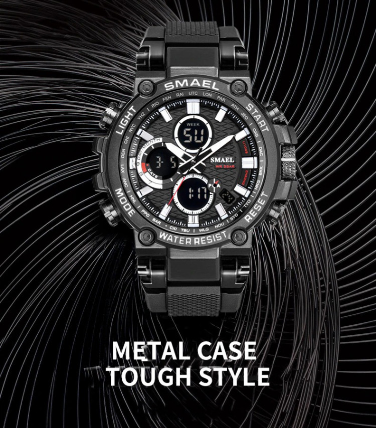 Чоловічий годинник SMAEL black+black - 