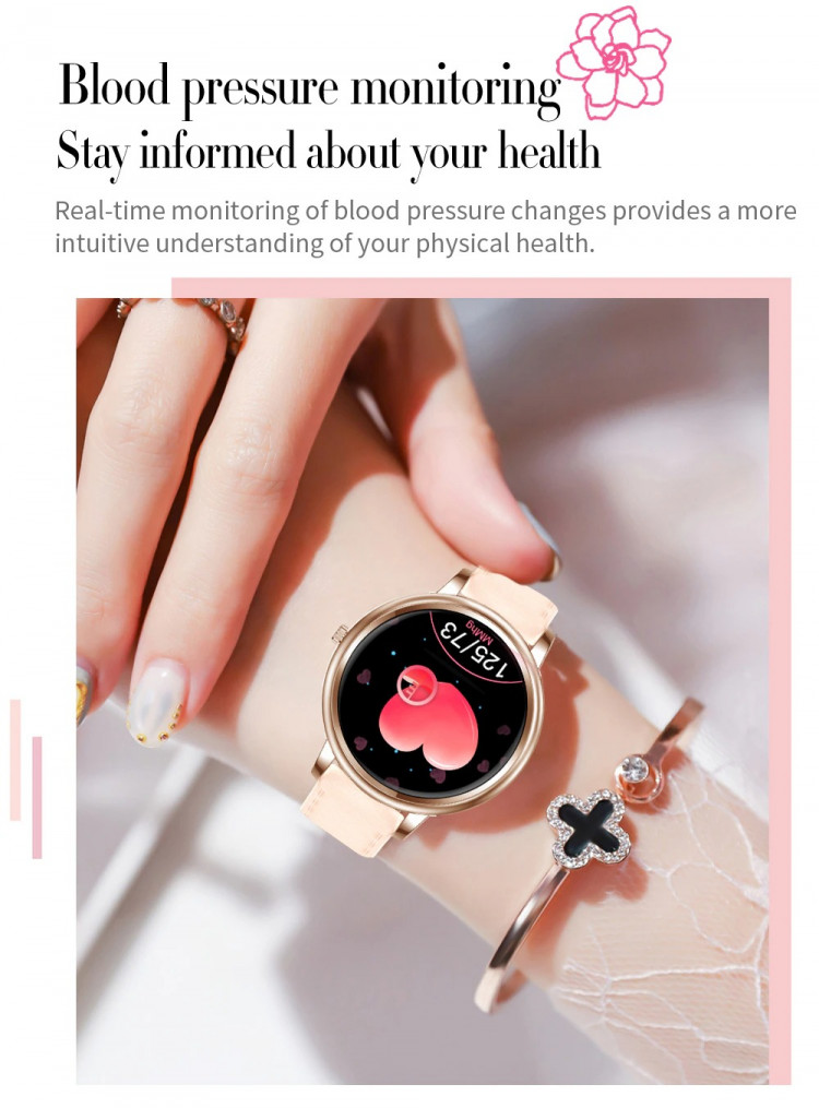 Смарт-годинник Women's Smart Device 6 gold шкіряний ремінець - 