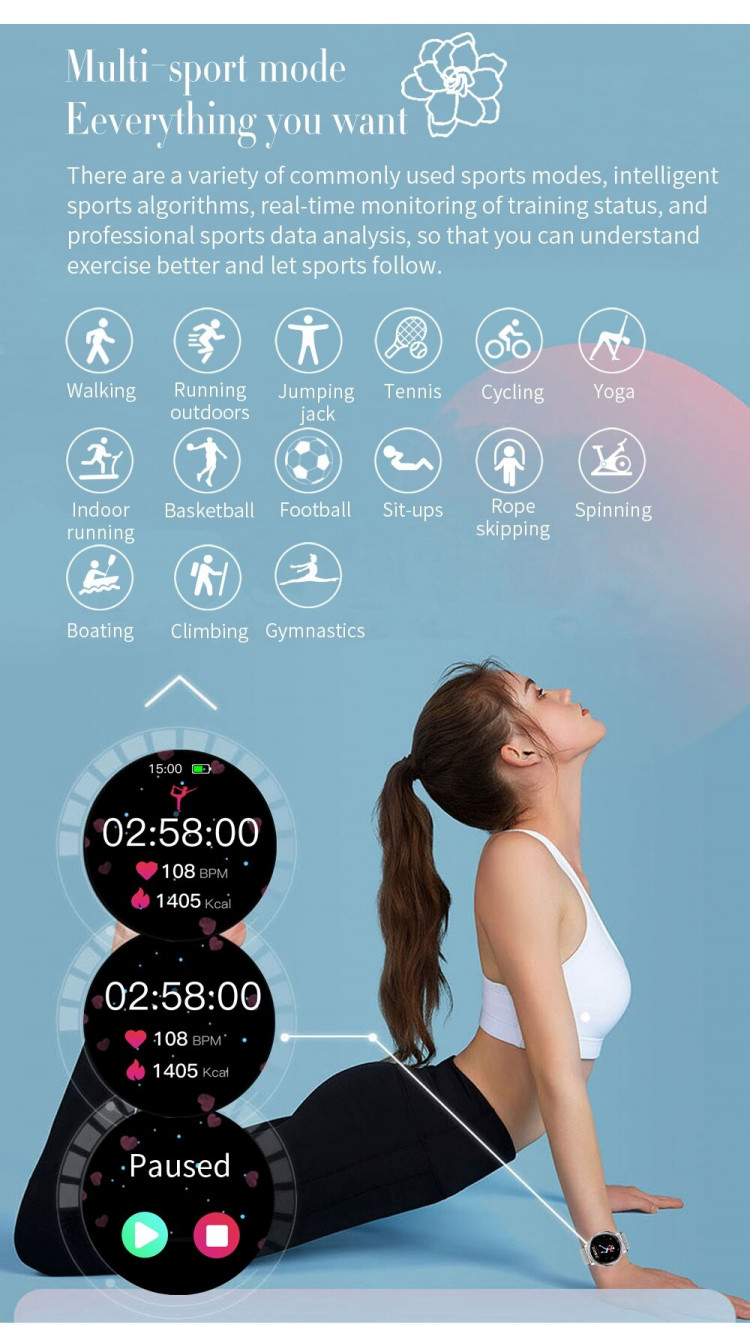 Смарт-годинник Women's Smart Device 6 gold шкіряний ремінець - 