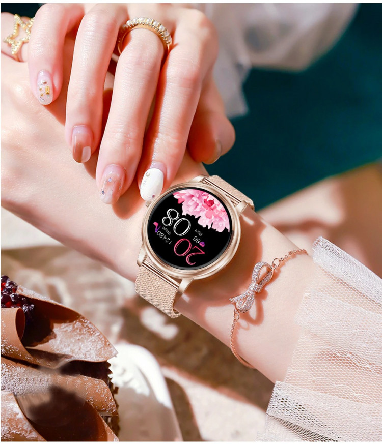 Смарт-годинник Women's Smart Device 6 gold шкіряний ремінець - 
