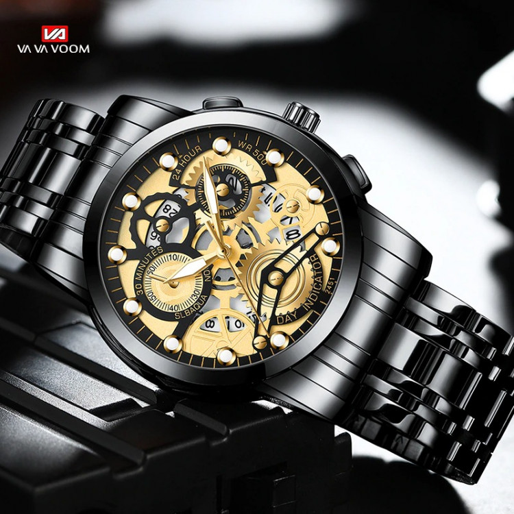 Чоловічий годинник VAVA VOOM black+gold - 