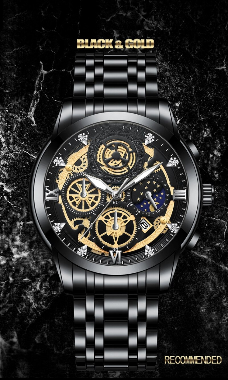 Чоловічий годинник VAVA VOOM black+gold - 