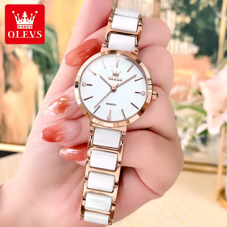 Жіночий годинник OLEVS gold + white - 