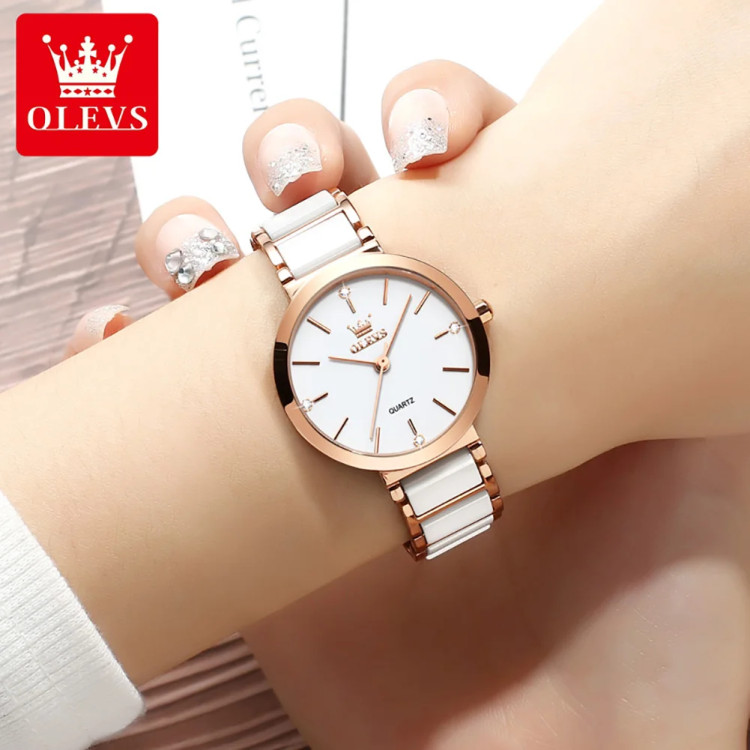 Жіночий годинник OLEVS gold + white - 