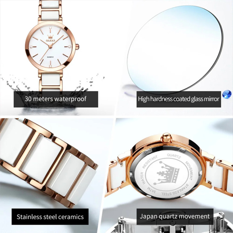 Жіночий годинник OLEVS gold + white - 