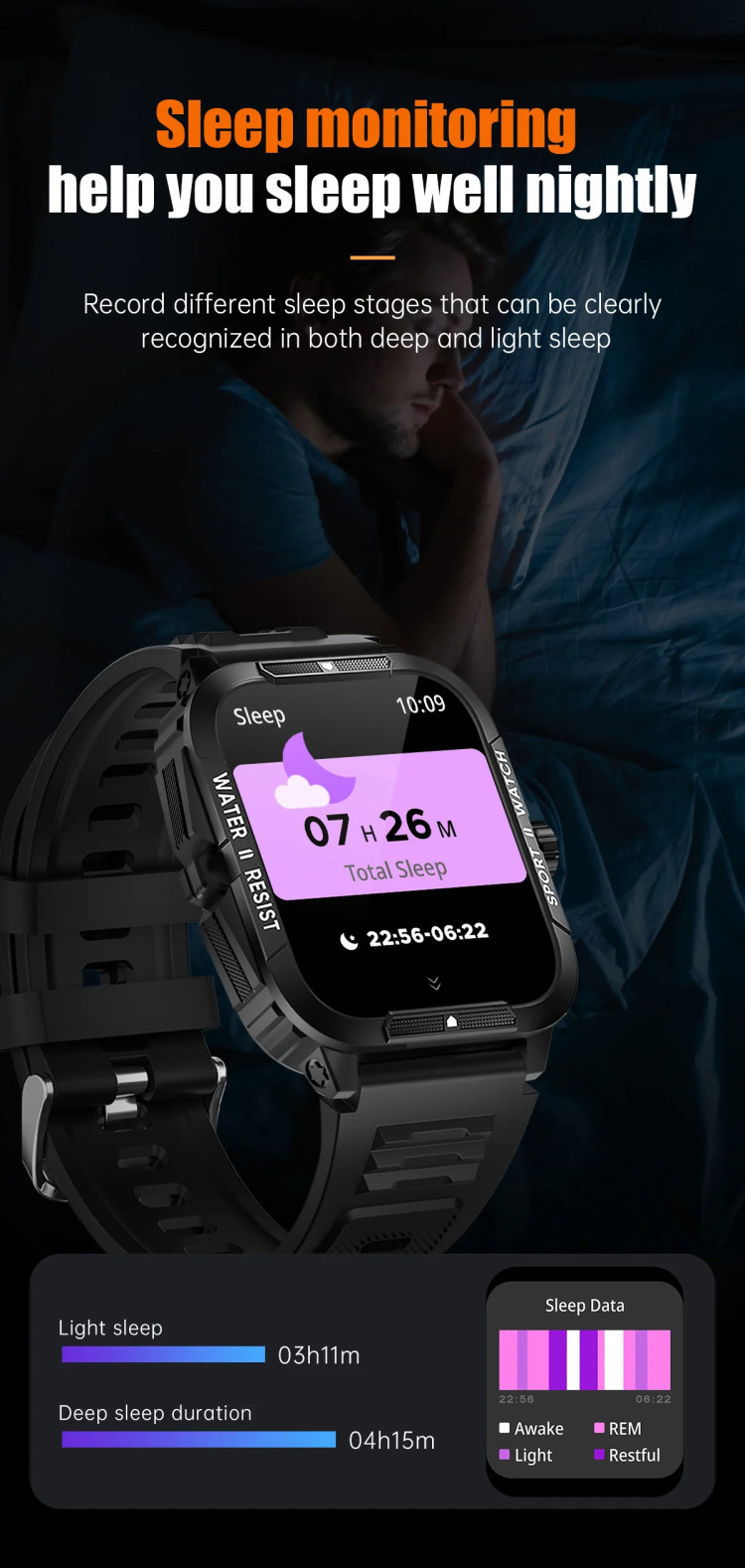 Смарт-годинник протиударний Smart Device 18 black - 