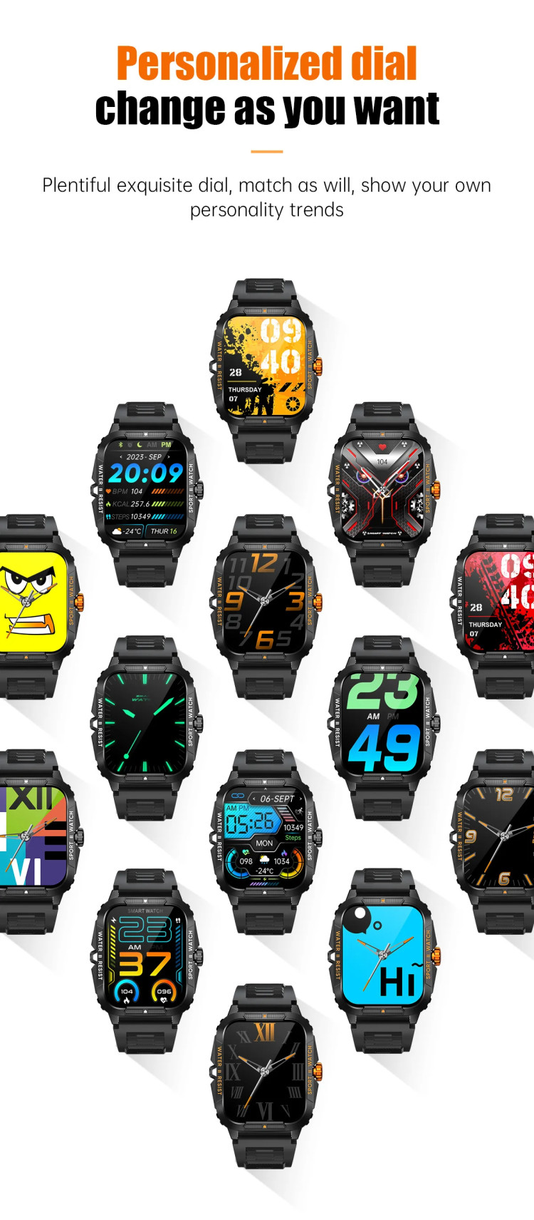 Смарт-годинник протиударний Smart Device 18 black - 