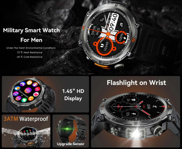 Смарт-годинник протиударний Smart Device 19 black - 