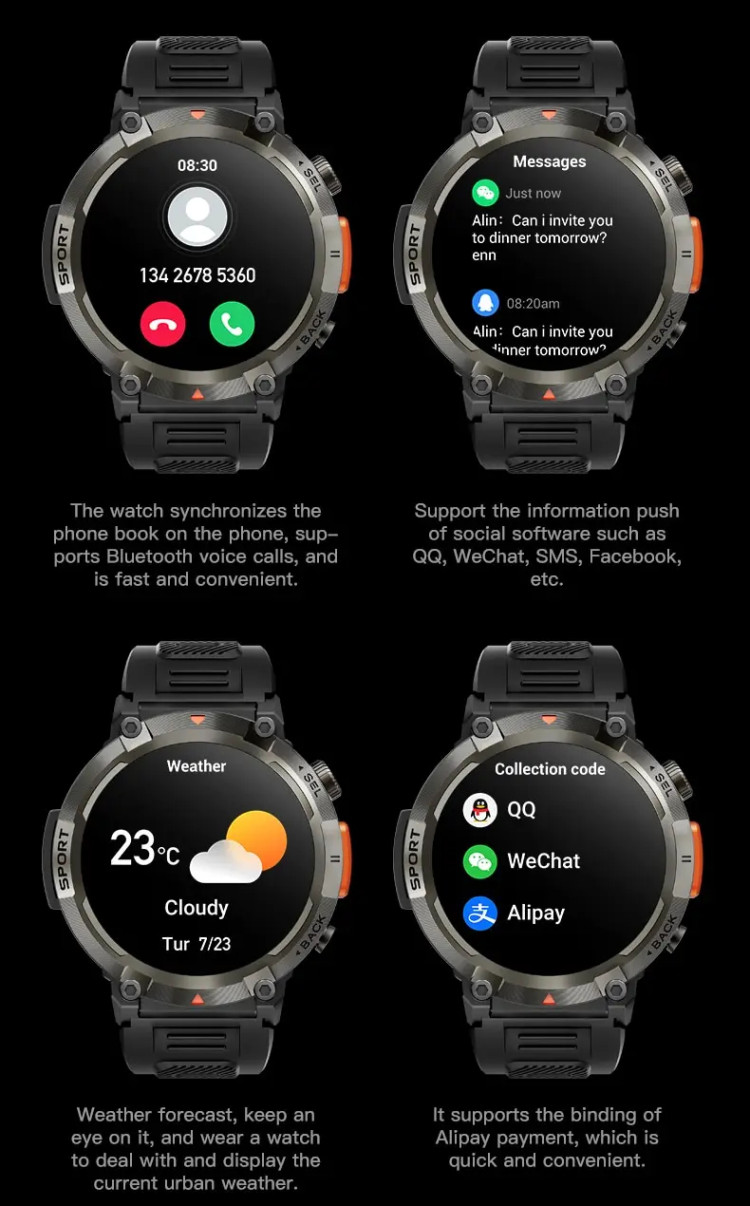 Смарт-годинник протиударний Smart Device 19 black - 