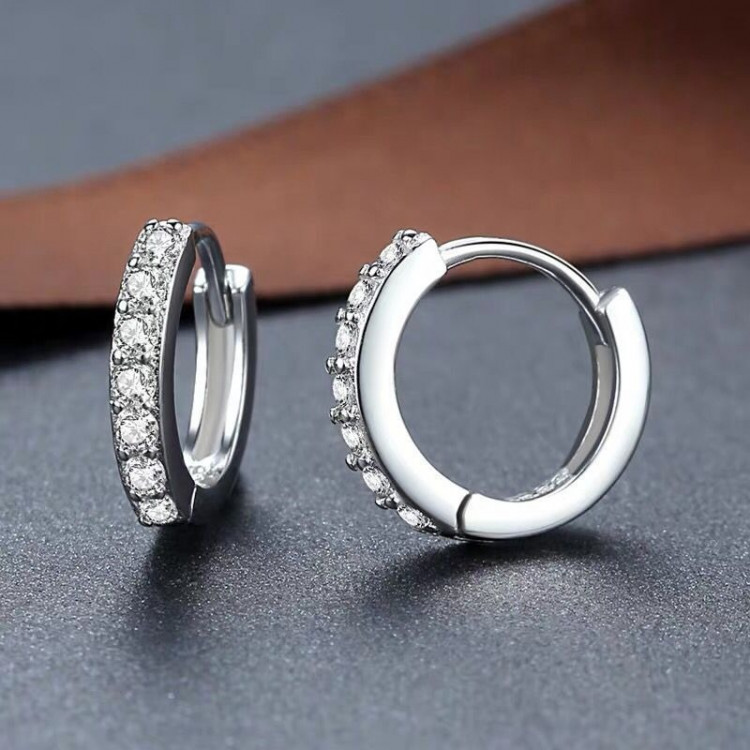 Сережки покриття срібло з кристалами №8606 