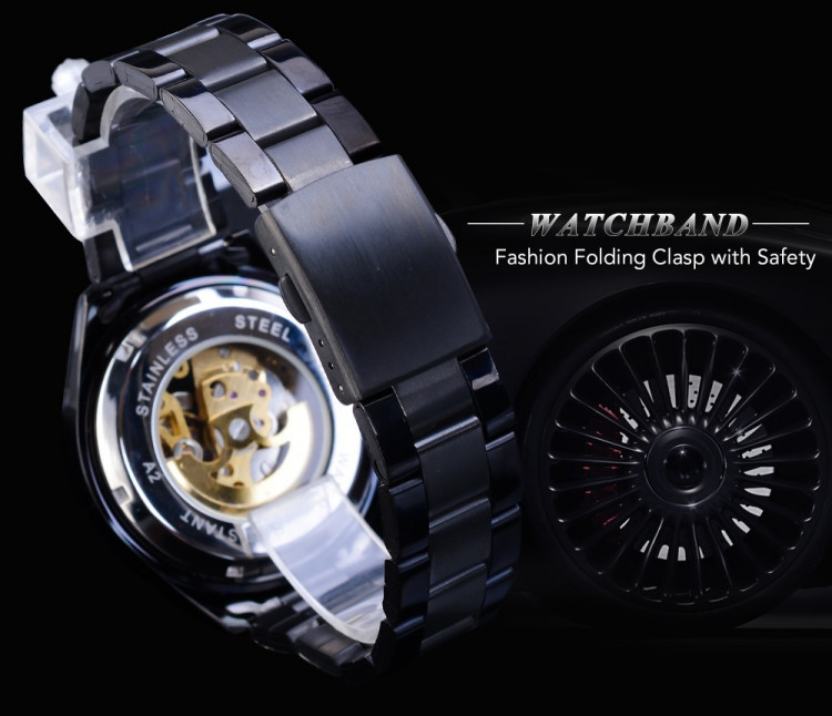 Чоловічий годинник механічний Forsining black - 