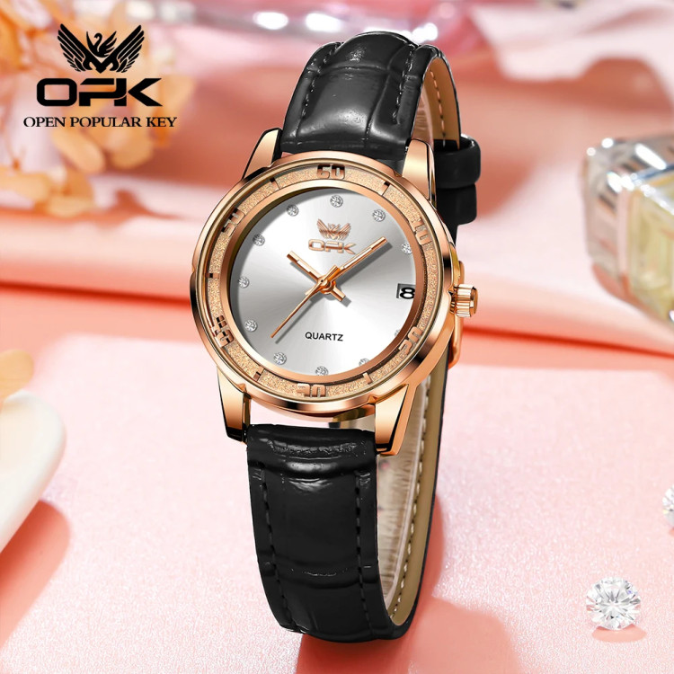 Жіночий годинник Open Popular Key black + gold - 