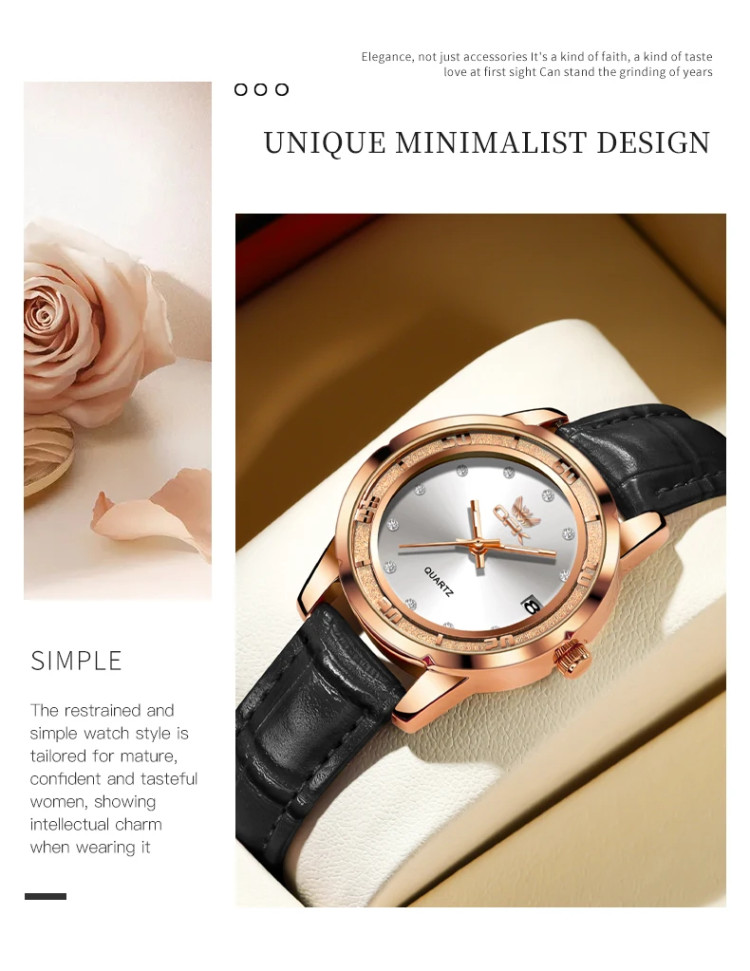 Жіночий годинник Open Popular Key black + gold - 