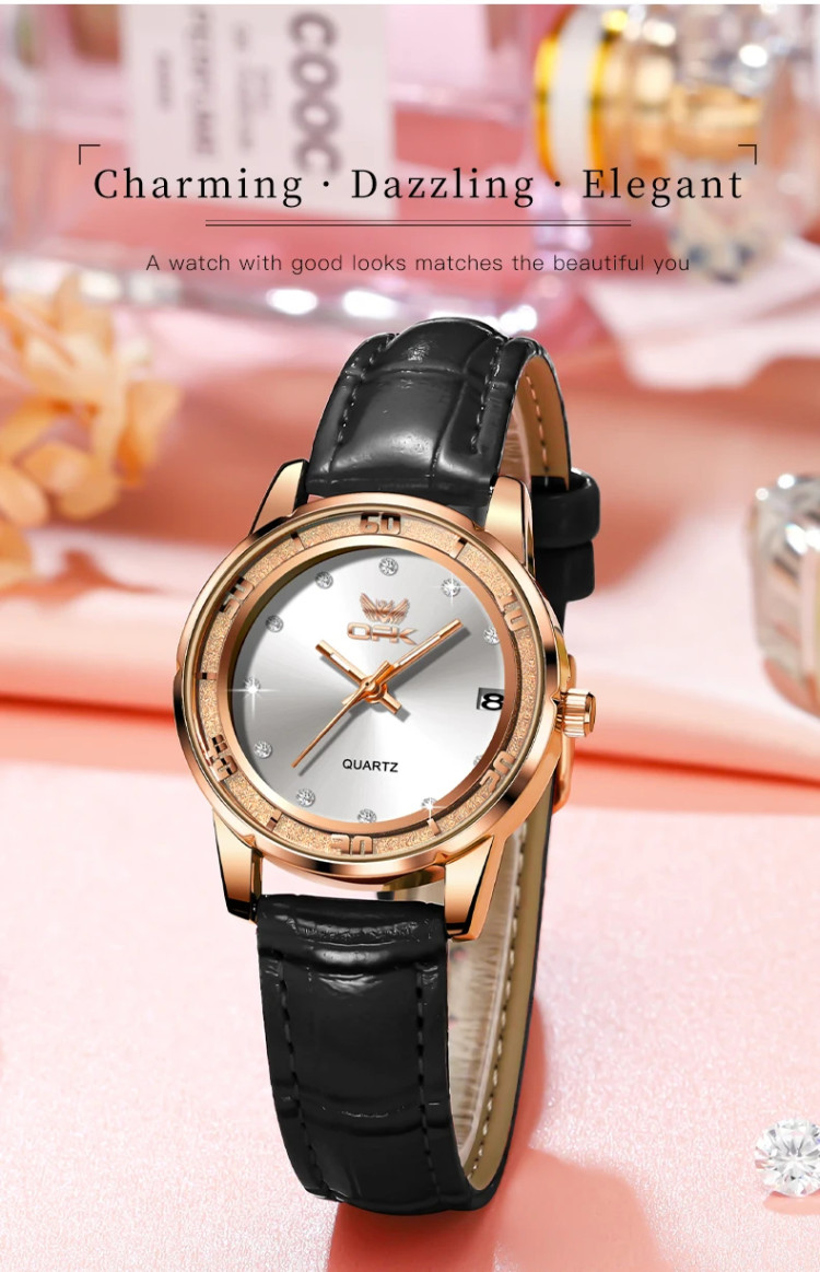 Жіночий годинник Open Popular Key black + gold - 