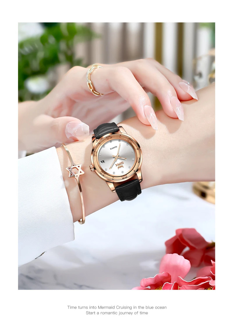 Жіночий годинник Open Popular Key black + gold - 