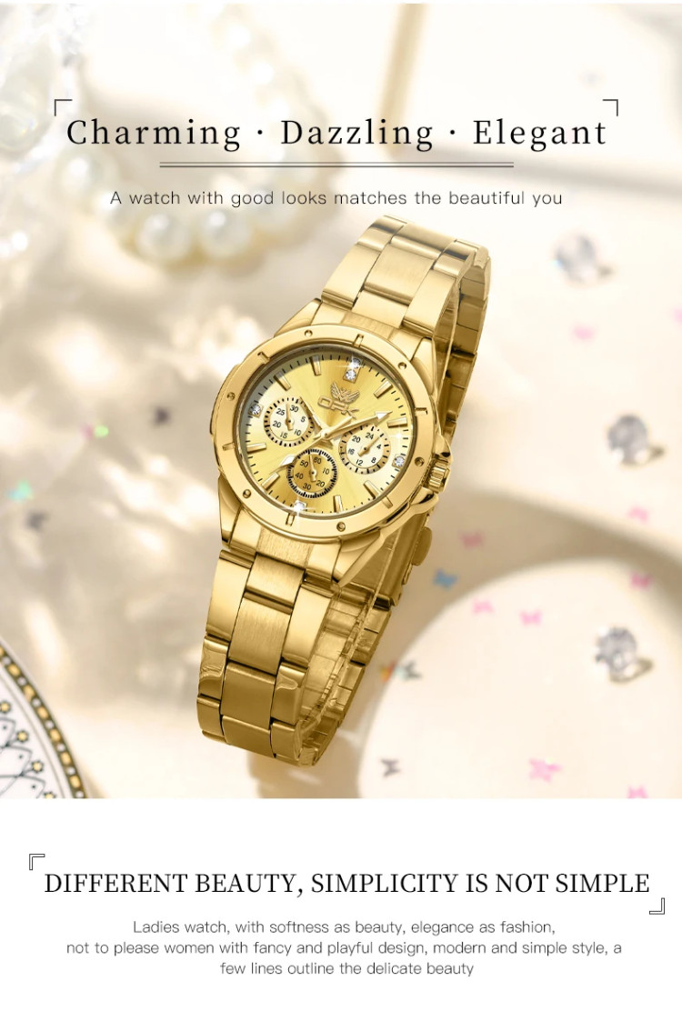 Жіночий годинник Open Popular Key gold  - 