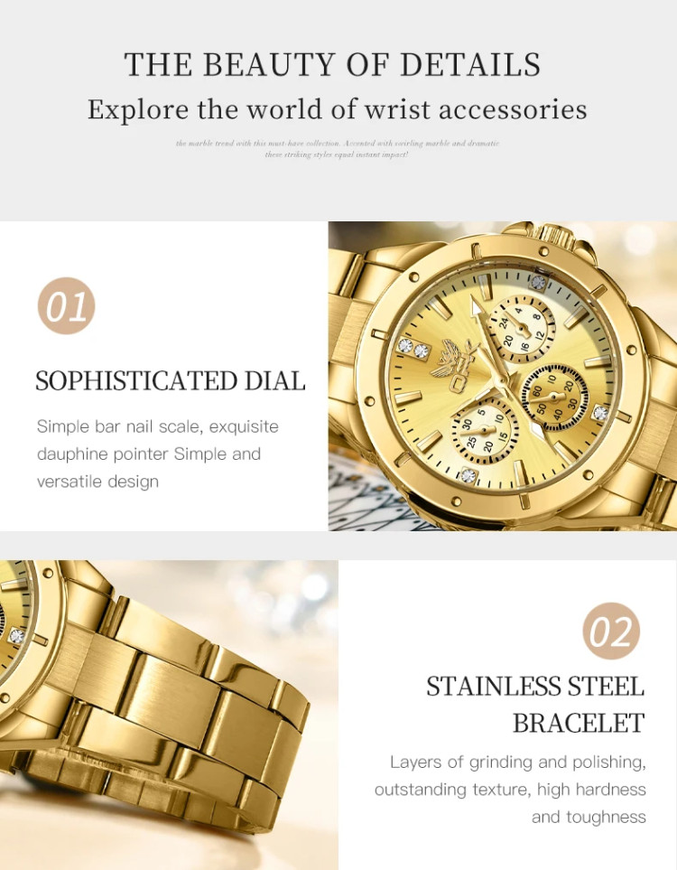 Жіночий годинник Open Popular Key gold  - 