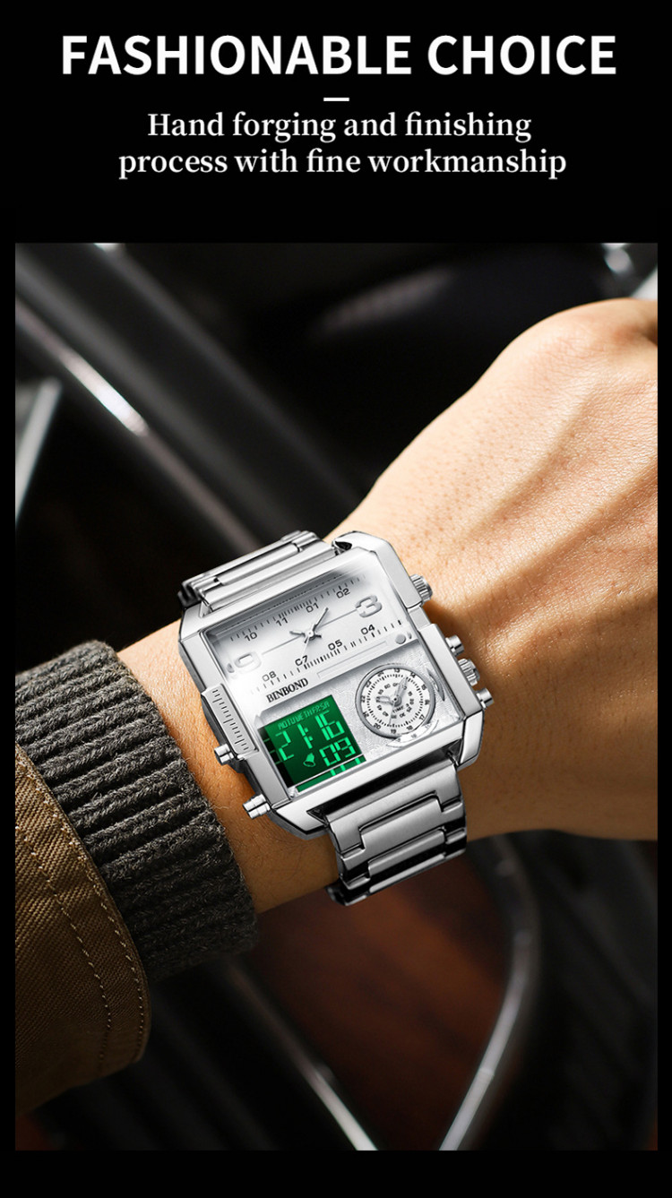 Чоловічий годинник BINBOND silver - 
