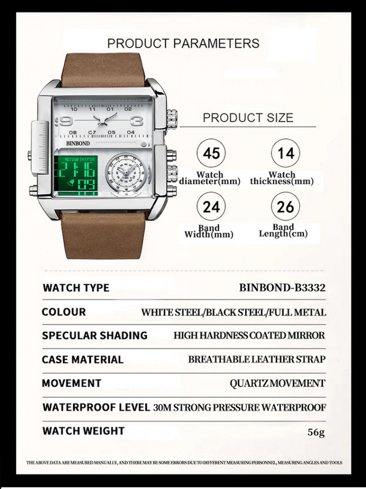 Чоловічий годинник BINBOND silver - 