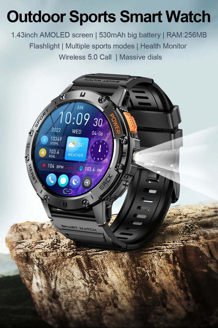 Смарт-годинник протиударний Smart Device 25 black silicon - 