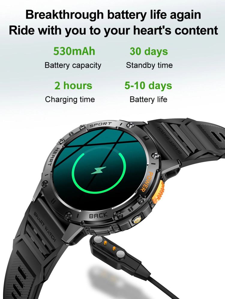 Смарт-годинник протиударний Smart Device 25 black silicon - 