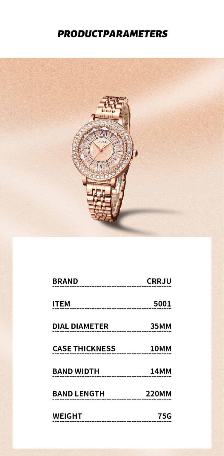 Жіночий годинник CRRJU gold - 
