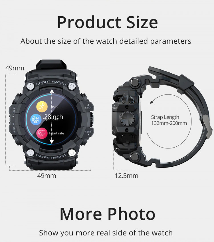 Смарт-годинник протиударний Smart Device 89 black - 