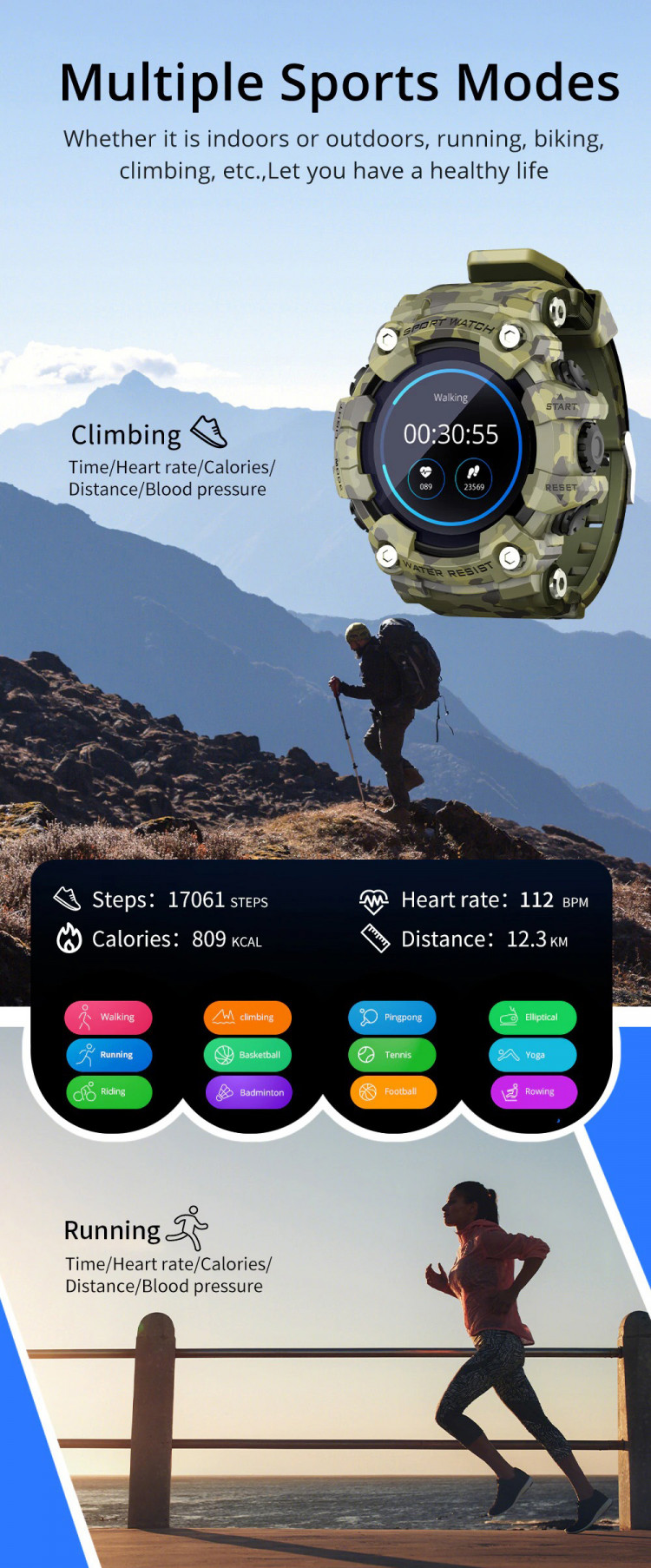 Смарт-годинник протиударний Smart Device 89 Army green - 